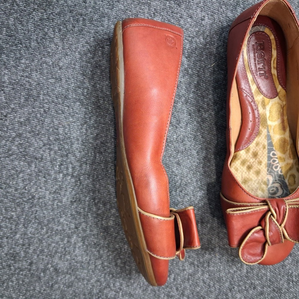 Born Leather Ballet Flats Orange Bow Slip On Shoes W92152 VBEJ10 Womens 8.5 40 - Picture 15 of 15